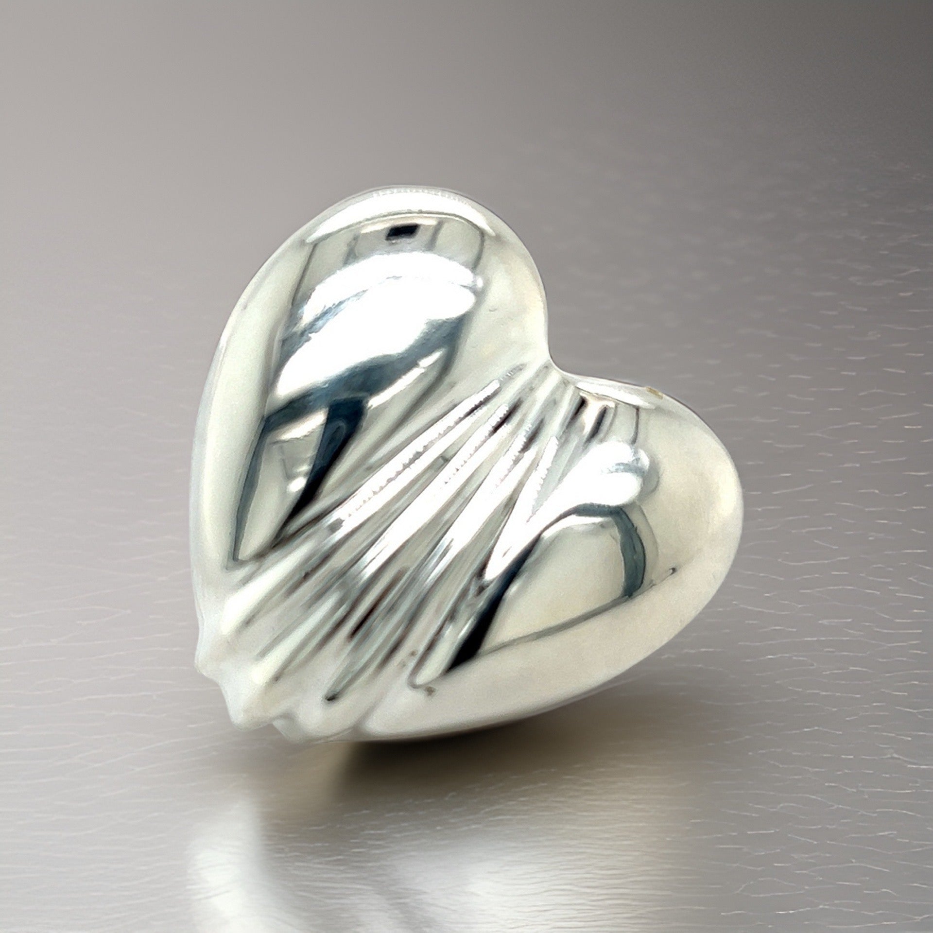 Tiffany & Co Estate Large Puffed Heart Brooch Pin Silver TIF355 - Certified Fine Jewelry
