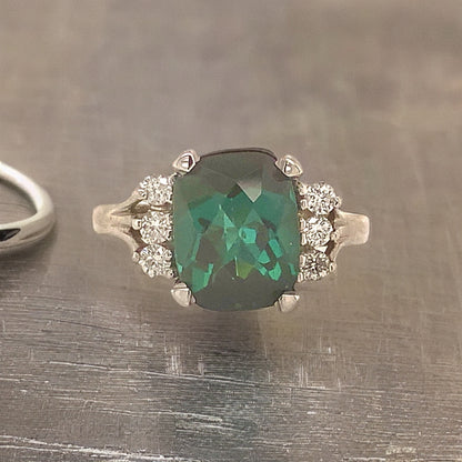 Natural Tourmaline Diamond Ring Size 6.5 14k Gold 3.80 TCW Certified $4,290 121153