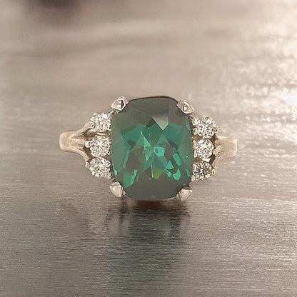 Natural Tourmaline Diamond Ring Size 6.5 14k Gold 3.80 TCW Certified $4,290 121153
