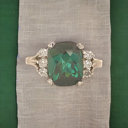 Natural Tourmaline Diamond Ring Size 6.5 14k Gold 3.80 TCW Certified $4,290 121153