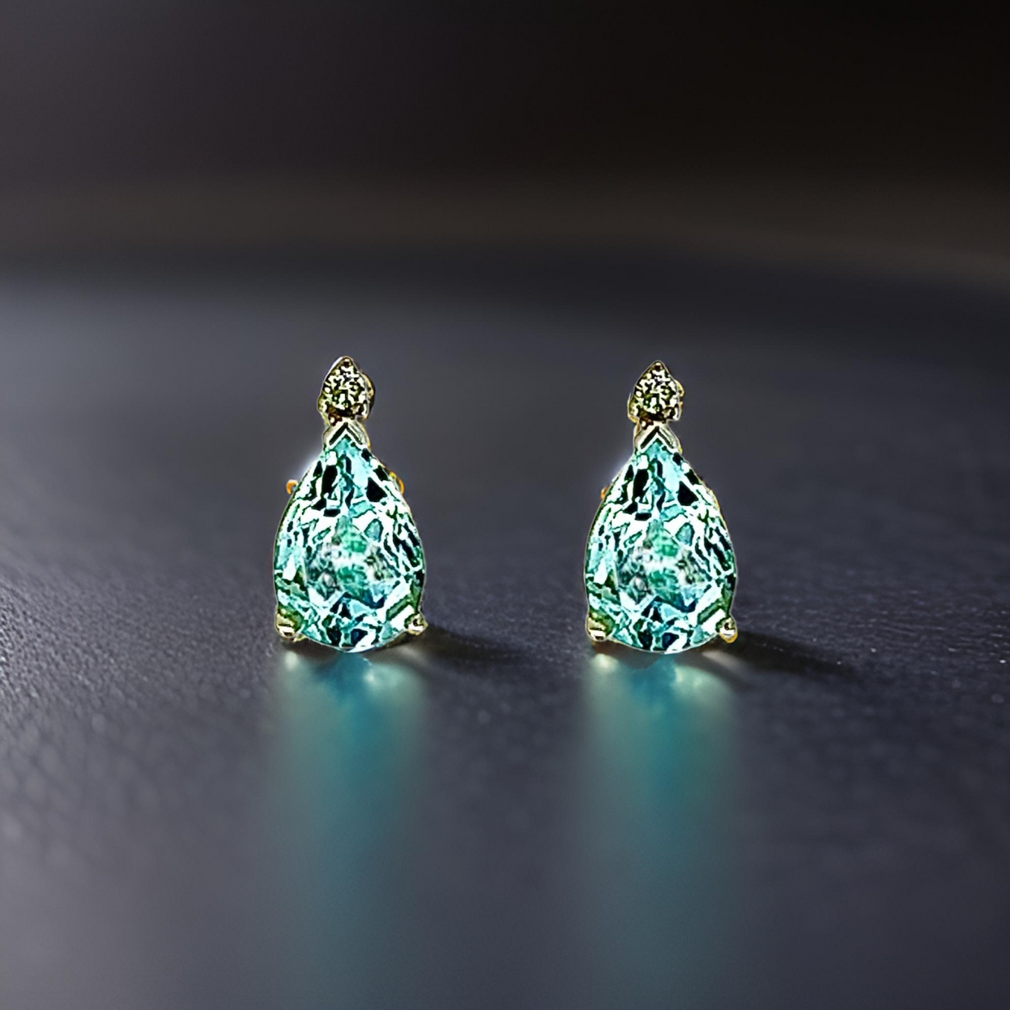 Natural Aquamarine Diamond Earrings 14k W Gold 3.35 TCW Certified $3,950 210755