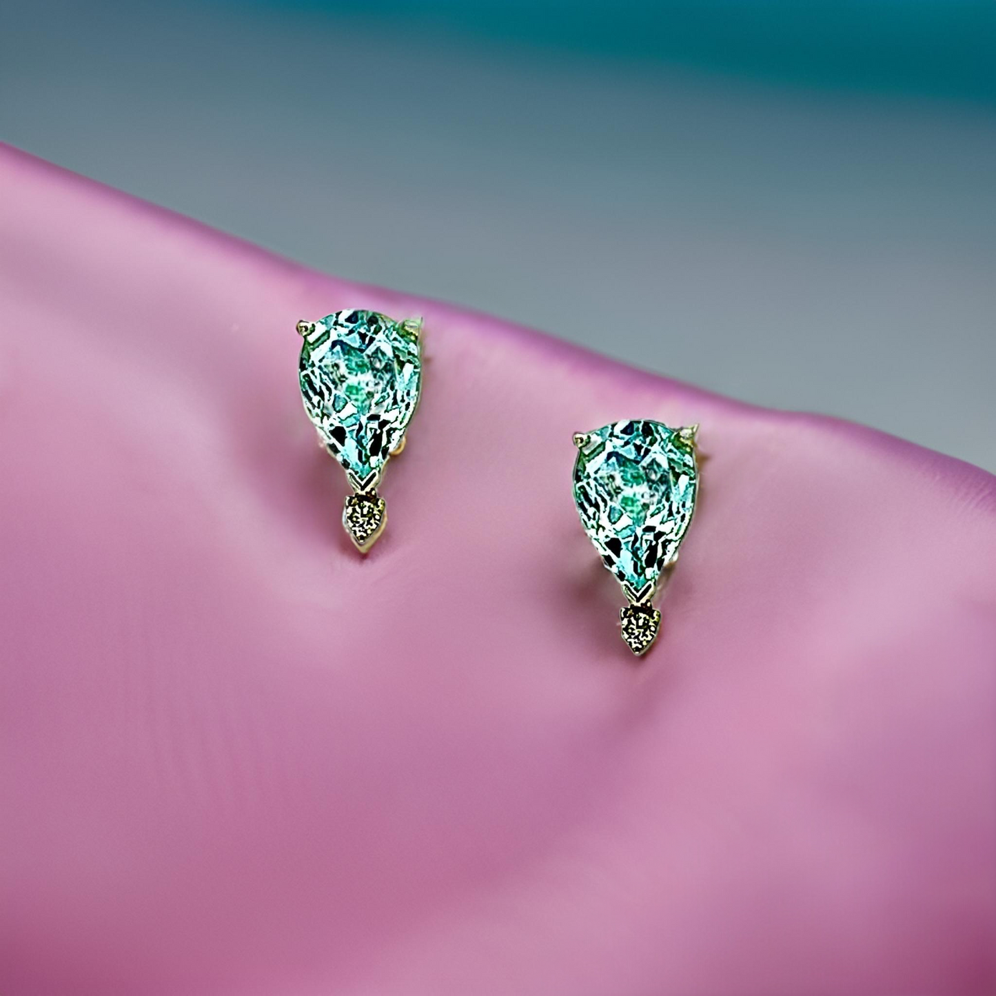 Natural Aquamarine Diamond Earrings 14k W Gold 3.35 TCW Certified $3,950 210755