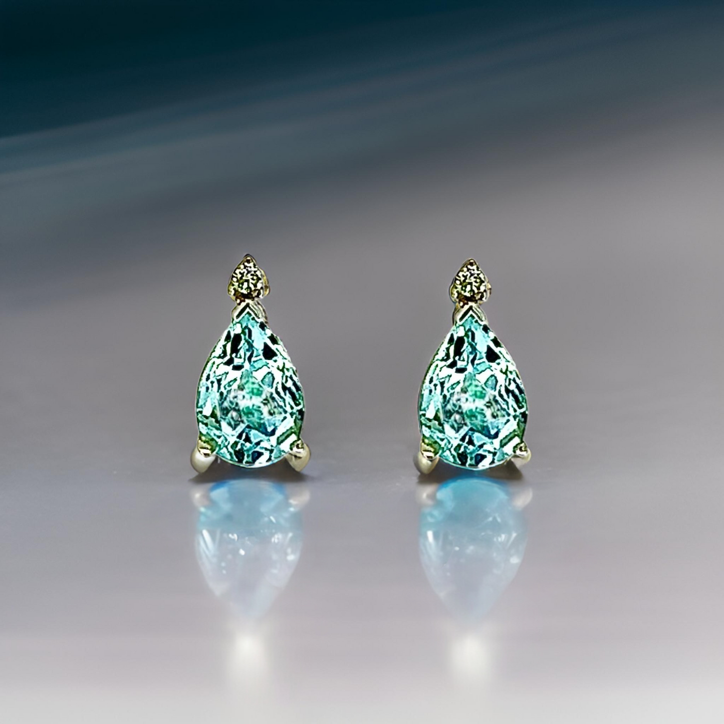 Natural Aquamarine Diamond Earrings 14k W Gold 3.35 TCW Certified $3,950 210755