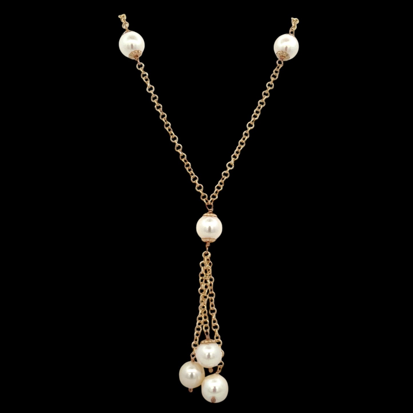 Akoya Pearl Necklace 14k Gold 8.5-8 mm 18" Women Certified $2,950 721470