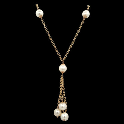 Akoya Pearl Necklace 14k Gold 8.5-8 mm 18" Women Certified $2,950 721470