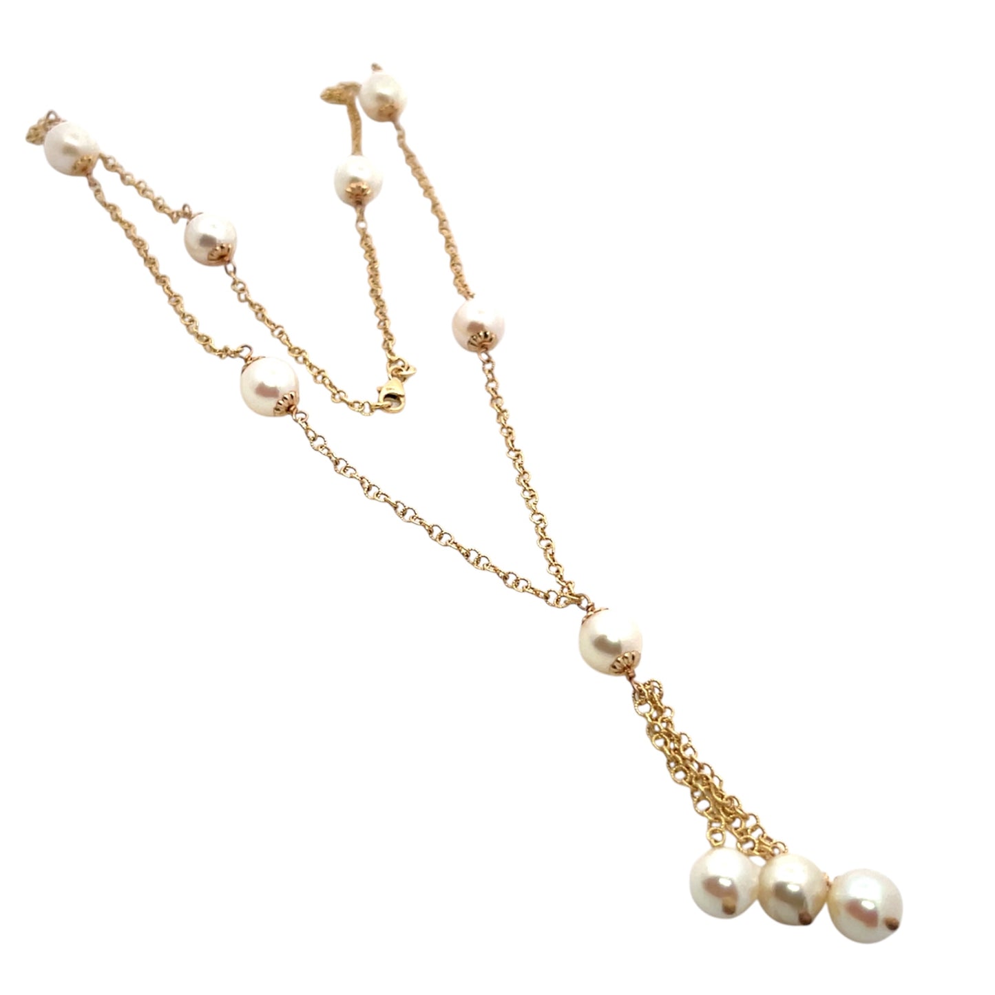 Akoya Pearl Necklace 14k Gold 8.5-8 mm 18" Women Certified $2,950 721470