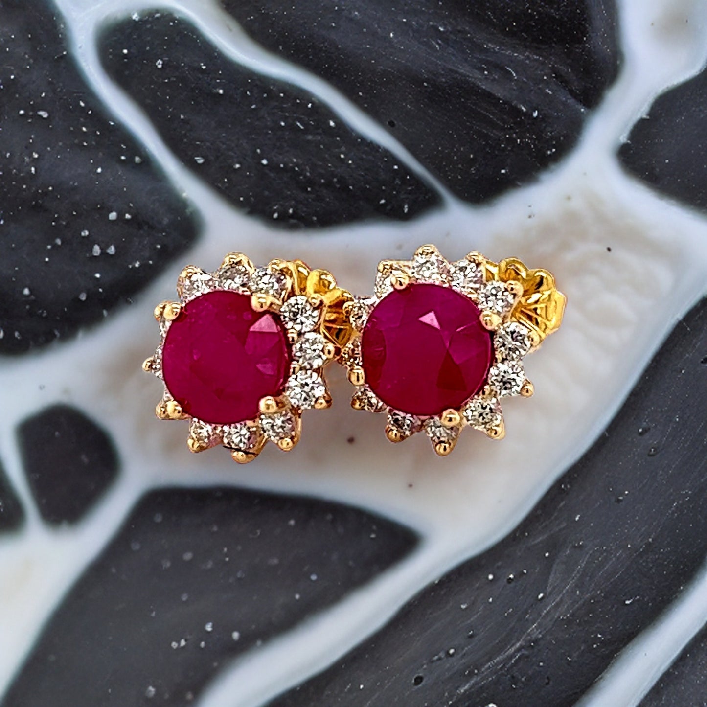 Natural Ruby Diamond Earrings 14k Gold 3.72 TCW Certified $5,950 211346