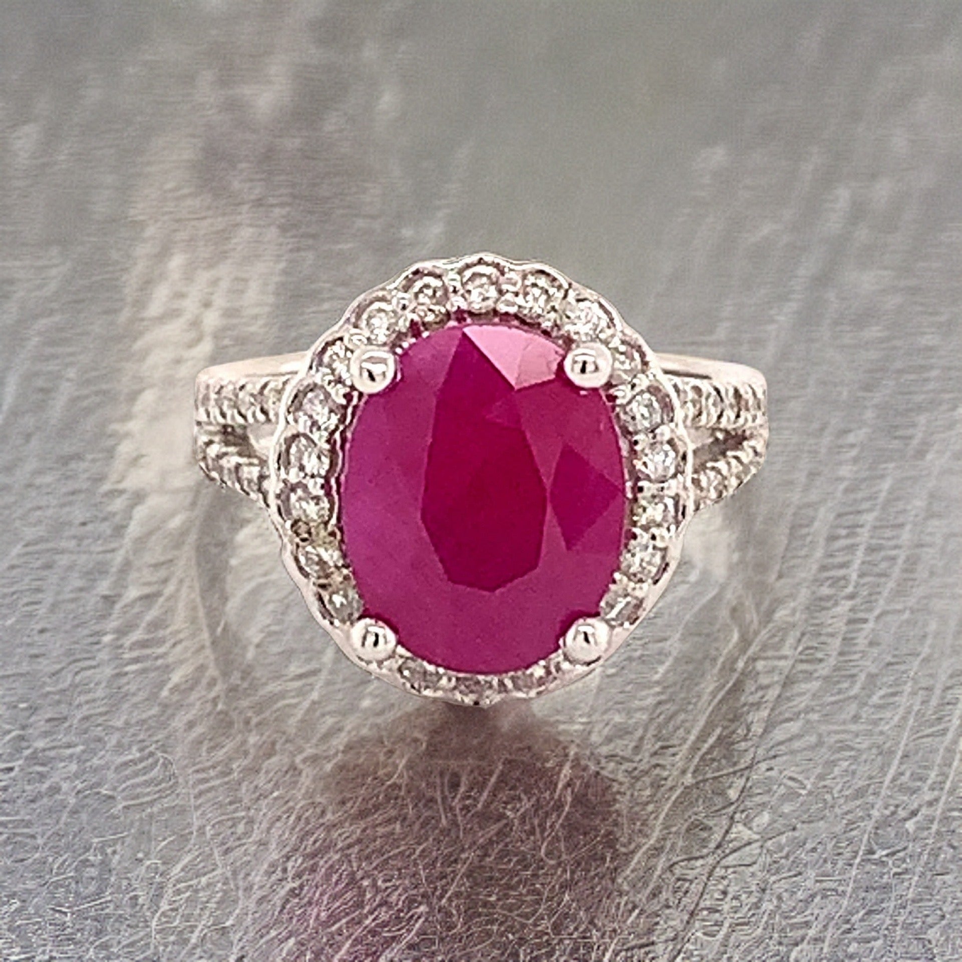 Natural Ruby Diamond Ring 14k Gold 6.5 TCW Size 5.75 GIA Certified $6,950 111871 - Certified Fine Jewelry