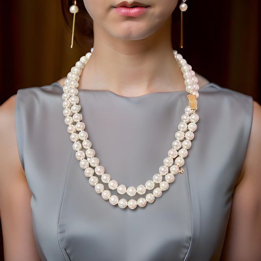 Mikimoto Estate Akoya Pearl Necklace 35" 18k Gold 8.5 mm Certified $32,950 409154