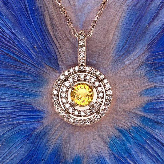 Natural Sapphire Diamond Necklace 18" 14k Gold 1.51 TCW Certified $4,950 215426 - Certified Fine Jewelry
