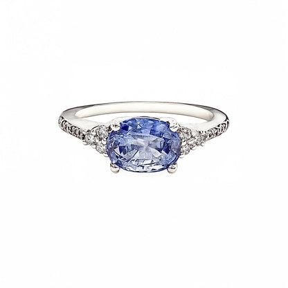 Natural Sapphire Diamond Ring 6.25 14k W Gold 2.14 TCW Certified $4,950 402669