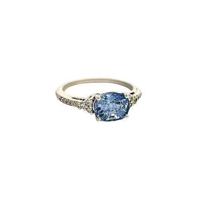 Natural Sapphire Diamond Ring 6.25 14k W Gold 2.14 TCW Certified $4,950 402669