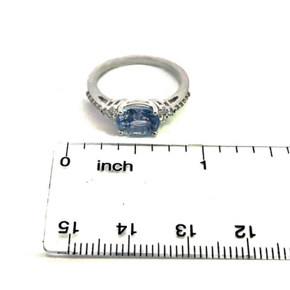 Natural Sapphire Diamond Ring 6.25 14k W Gold 2.14 TCW Certified $4,950 402669