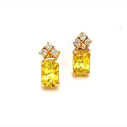 Natural Sapphire Diamond Earrings 14k Gold 1.74 TCW Certified $1,590 121260 - Certified Fine Jewelry