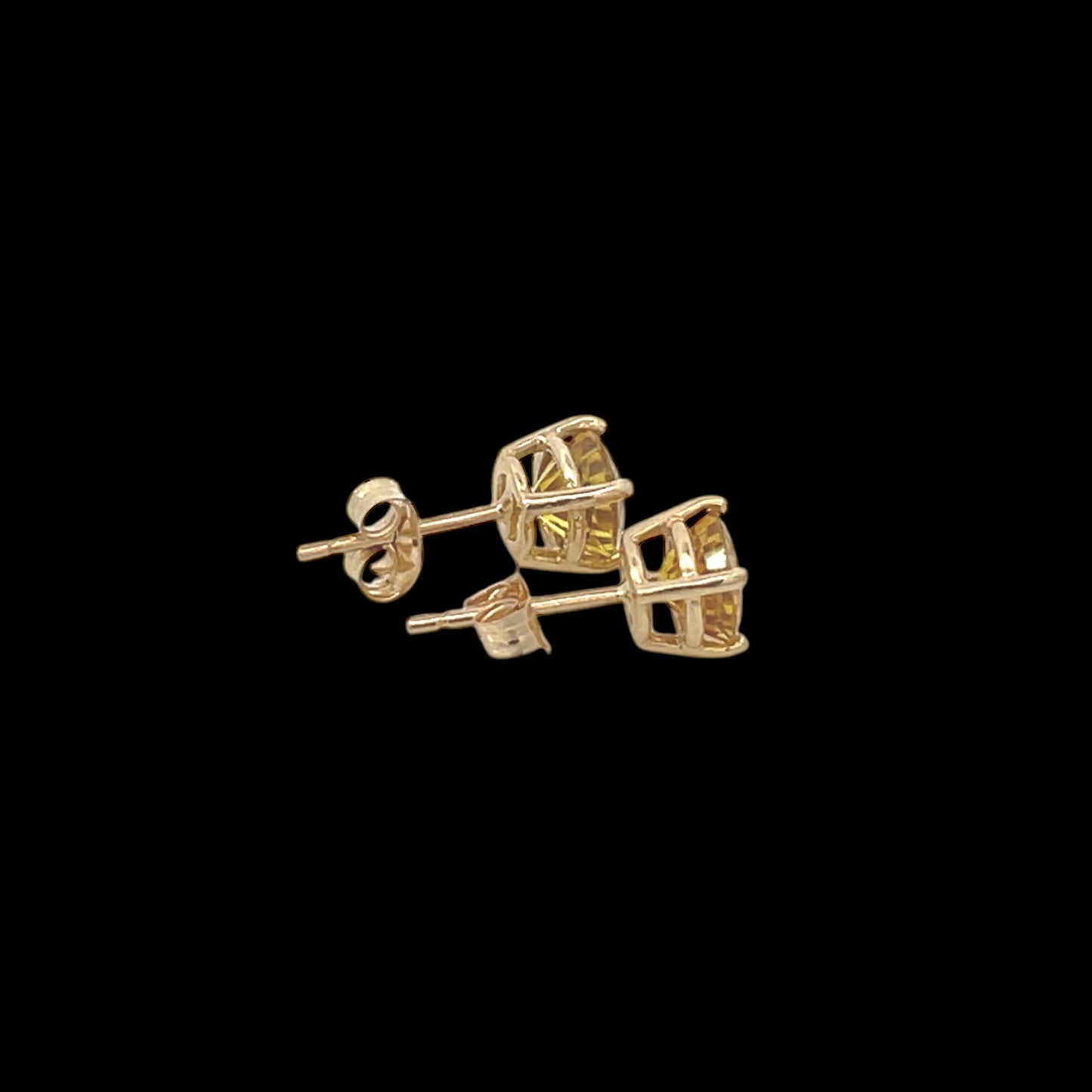 Natural Sapphire Stud Earrings 14k Yellow Gold 1.7 TCW Certified $1,490 121258