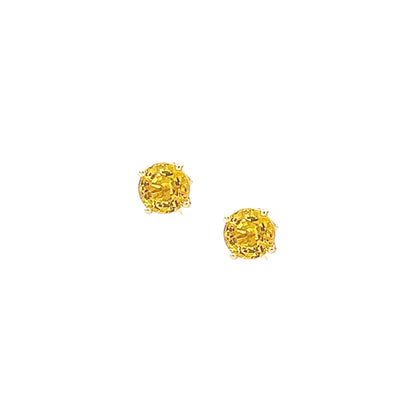 Natural Sapphire Stud Earrings 14k Yellow Gold 1.7 TCW Certified $1,490 121258