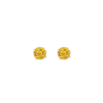 Natural Sapphire Stud Earrings 14k Yellow Gold 1.7 TCW Certified $1,490 121258