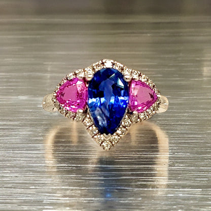 Natural Sapphire Diamond Ring Size 6.5 14k Gold 3.43 TCW Certified $7,950 215419 - Certified Fine Jewelry