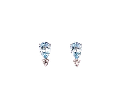 Natural Aquamarine Diamond Earrings 14k Gold 3.07 TCW Certified $2,950 210757