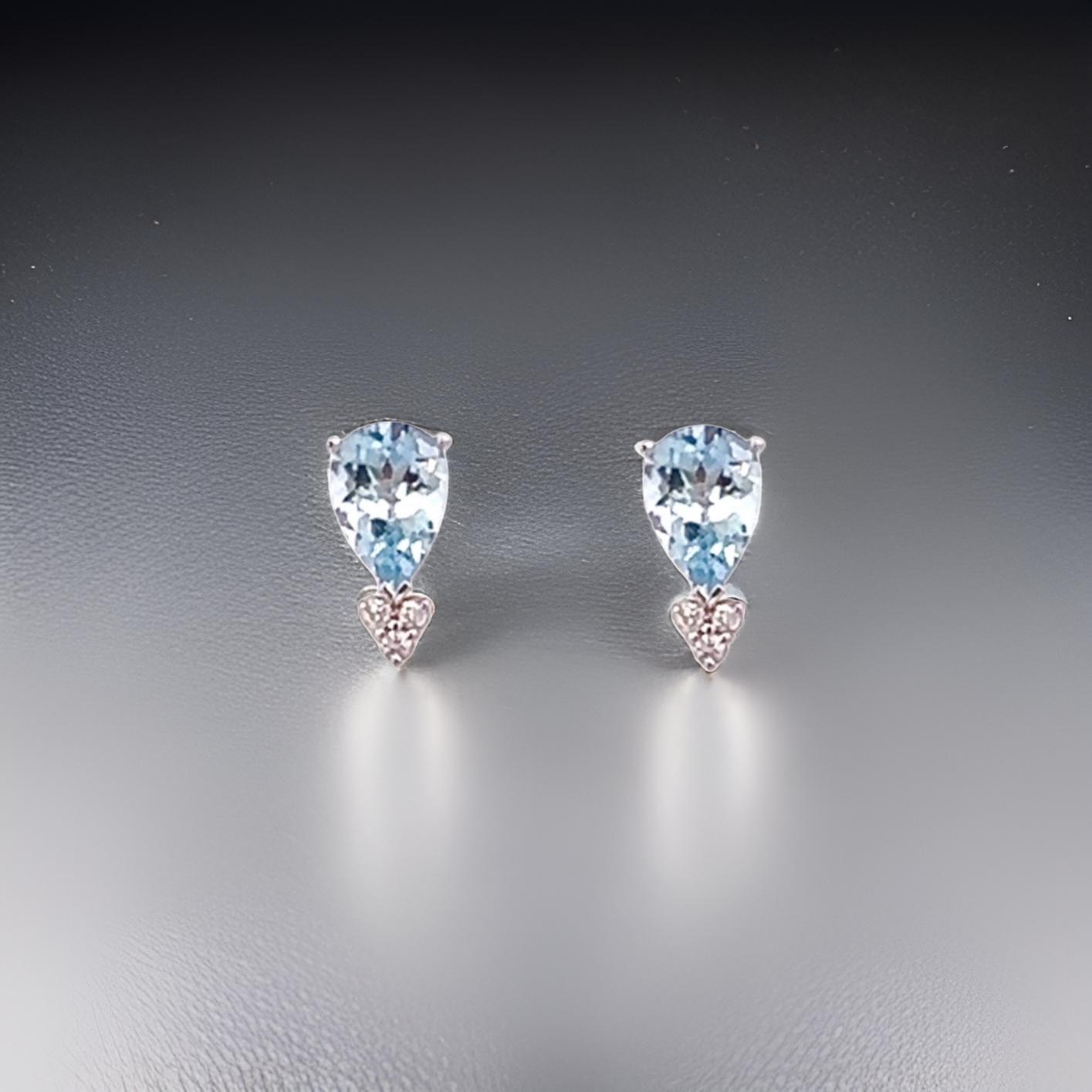 Natural Aquamarine Diamond Earrings 14k Gold 3.07 TCW Certified $2,950 210757