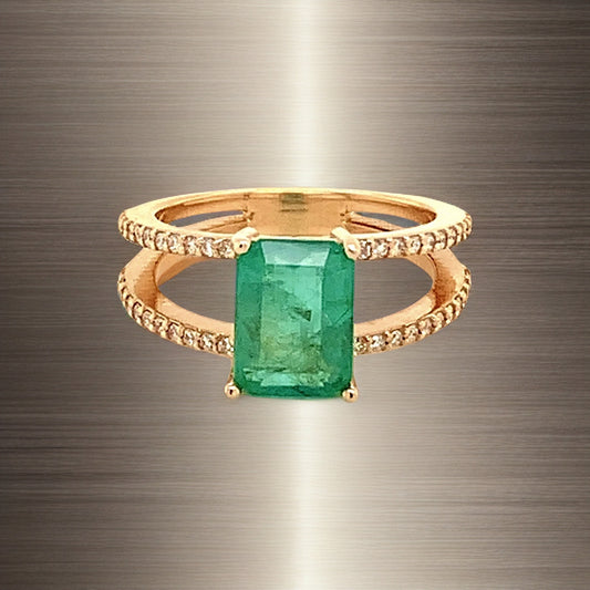 Natural Emerald Diamond Ring 14k Gold 2.32 TCW Size 7 Certified $5,950 111874 - Certified Fine Jewelry