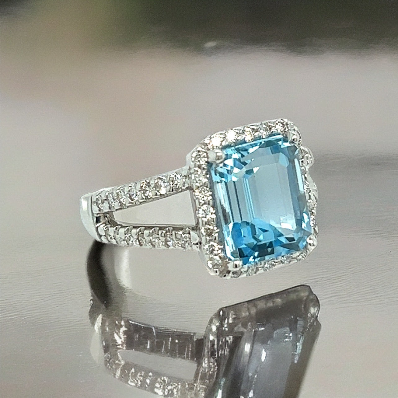 Natural Topaz Diamond Ring 6.5 14k W Gold 5.17 TCW Certified $3,950 308477 - Certified Fine Jewelry