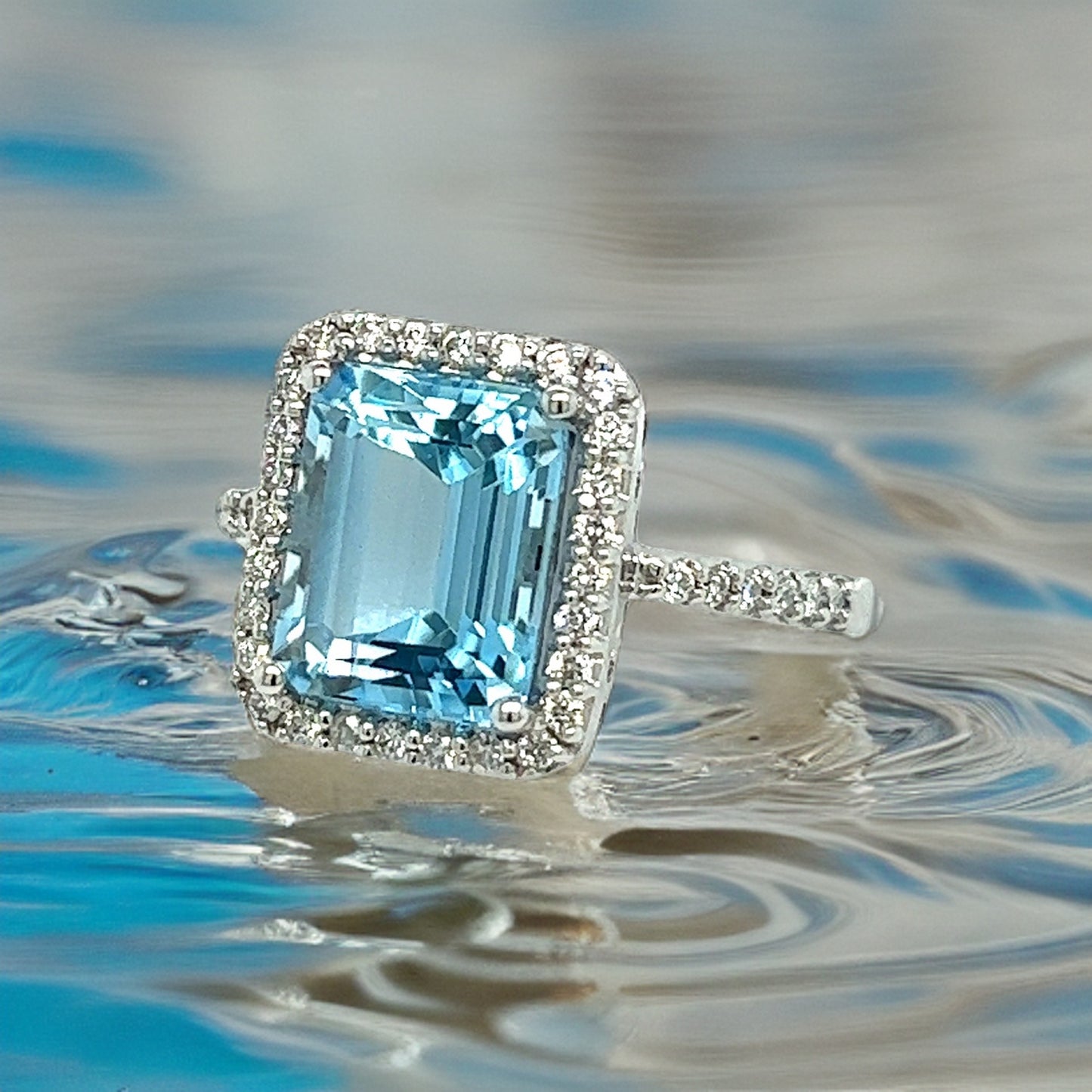 Natural Topaz Diamond Ring 6.5 14k W Gold 5.1 TCW Certified $3,950 308482 - Certified Fine Jewelry