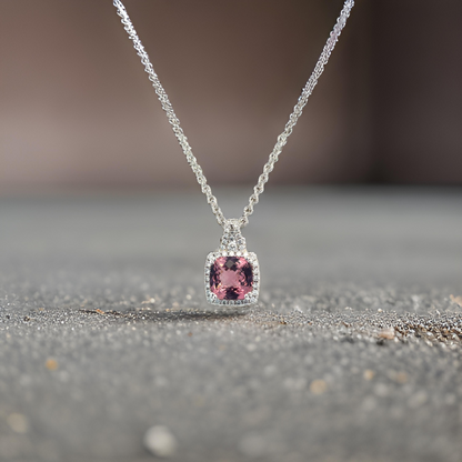 Diamond Rubellite Tourmaline Necklace 5.47 CT 18k Gold Certified $5,590 921150