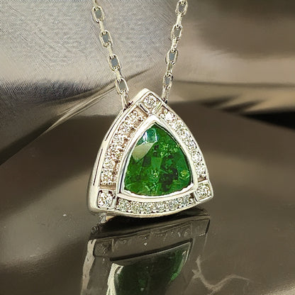 Natural Tourmaline Diamond Pendant Necklace 17" 14k W Gold 2.49 TCW Certified $3,950 308485 - Certified Fine Jewelry