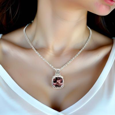 Diamond Rubellite Tourmaline Necklace 5.47 CT 18k Gold Certified $5,590 921150