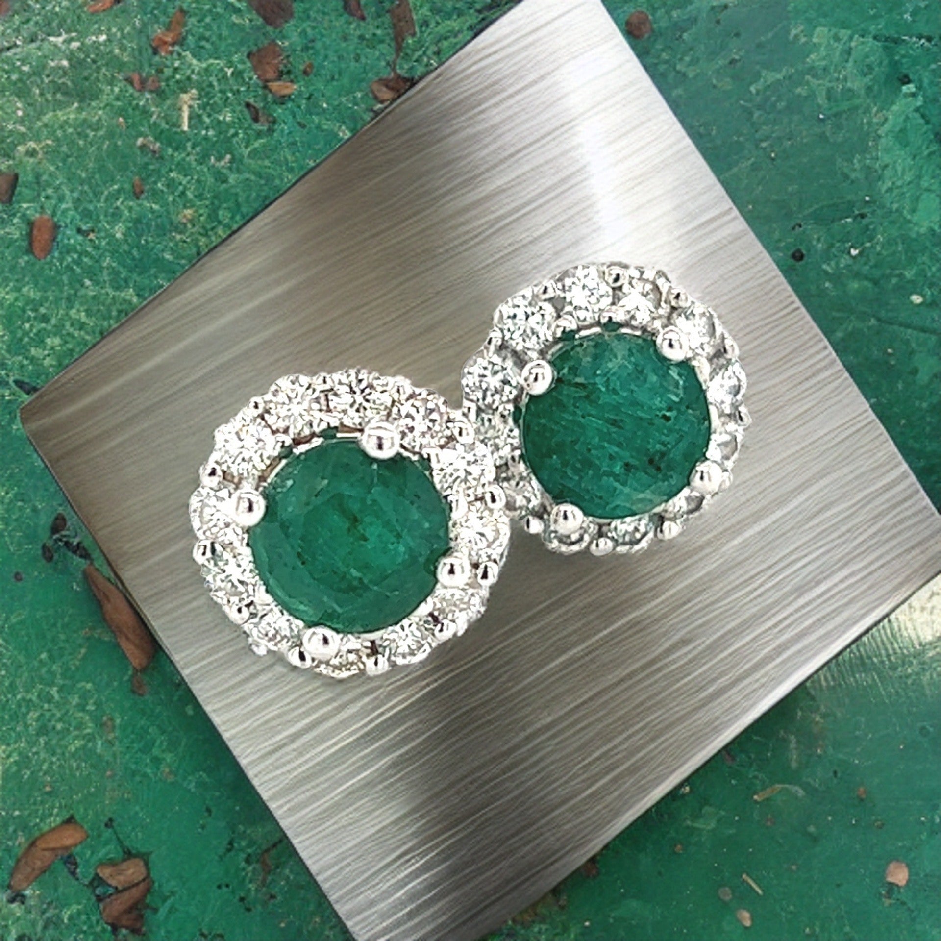 Natural Emerald Diamond Earrings 14k Gold 3.02 TCW Certified $5,490 211182 - Certified Fine Jewelry