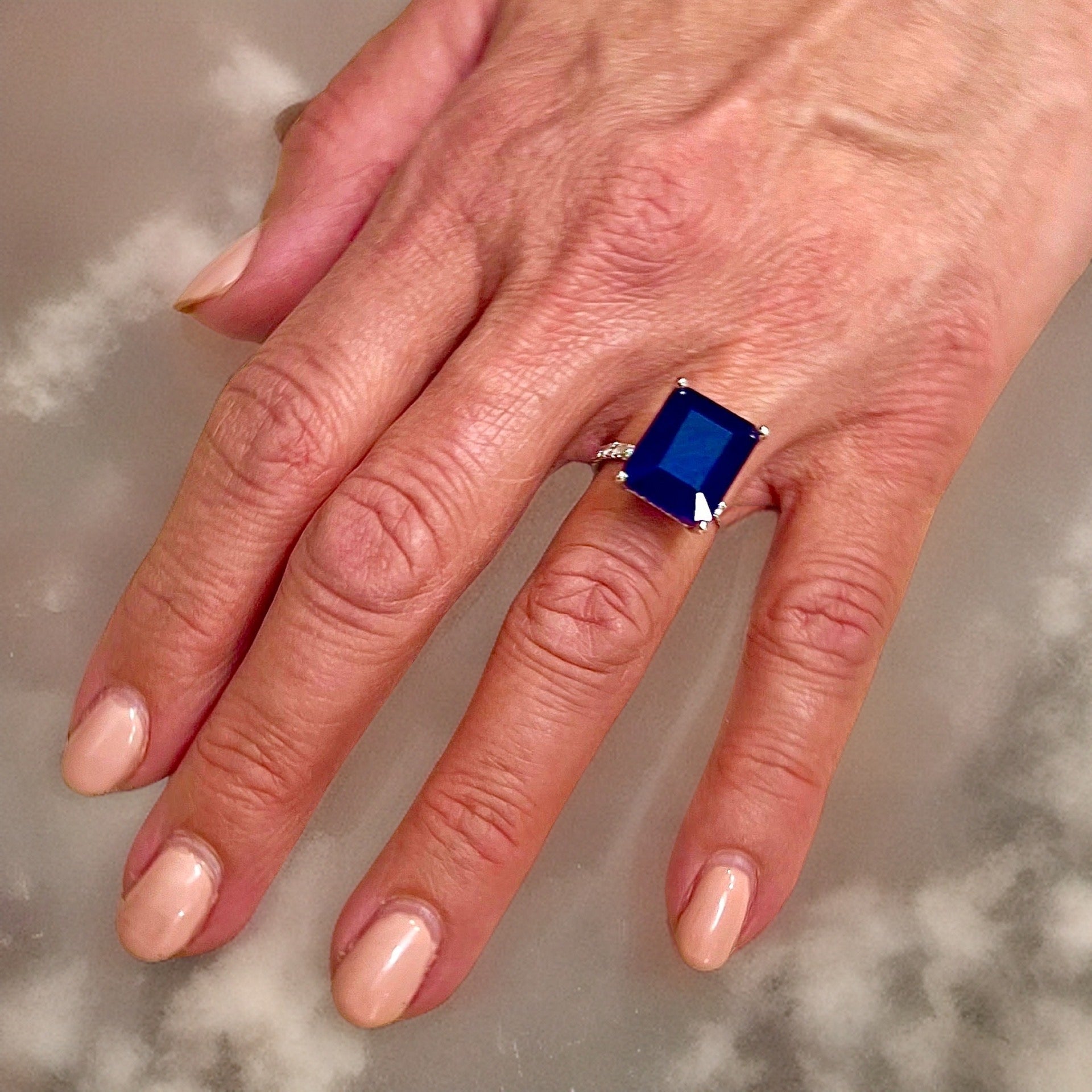 Sapphire Diamond Ring Size 6.75 14k Y Gold 12.05 TCW Certified $3,000 216188 - Certified Fine Jewelry