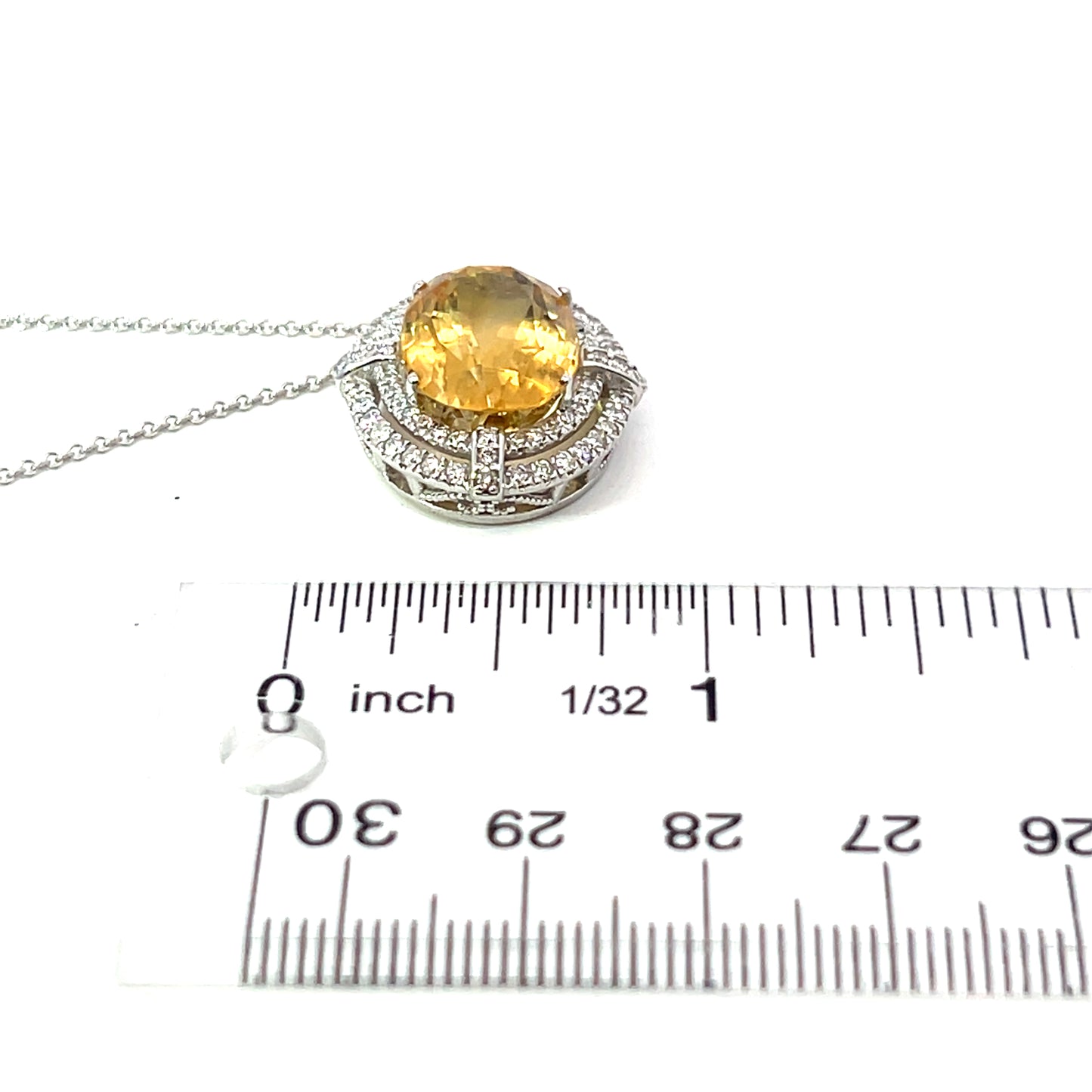 Natural Citrine Diamond Necklace 14k Gold 11.93 TCW Certified $5,950 409156