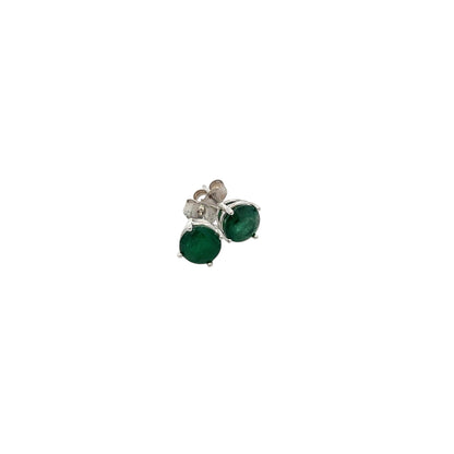 Natural Emerald Stud Earrings 14k White Gold 1.69 TCW Certified $1,950 121157