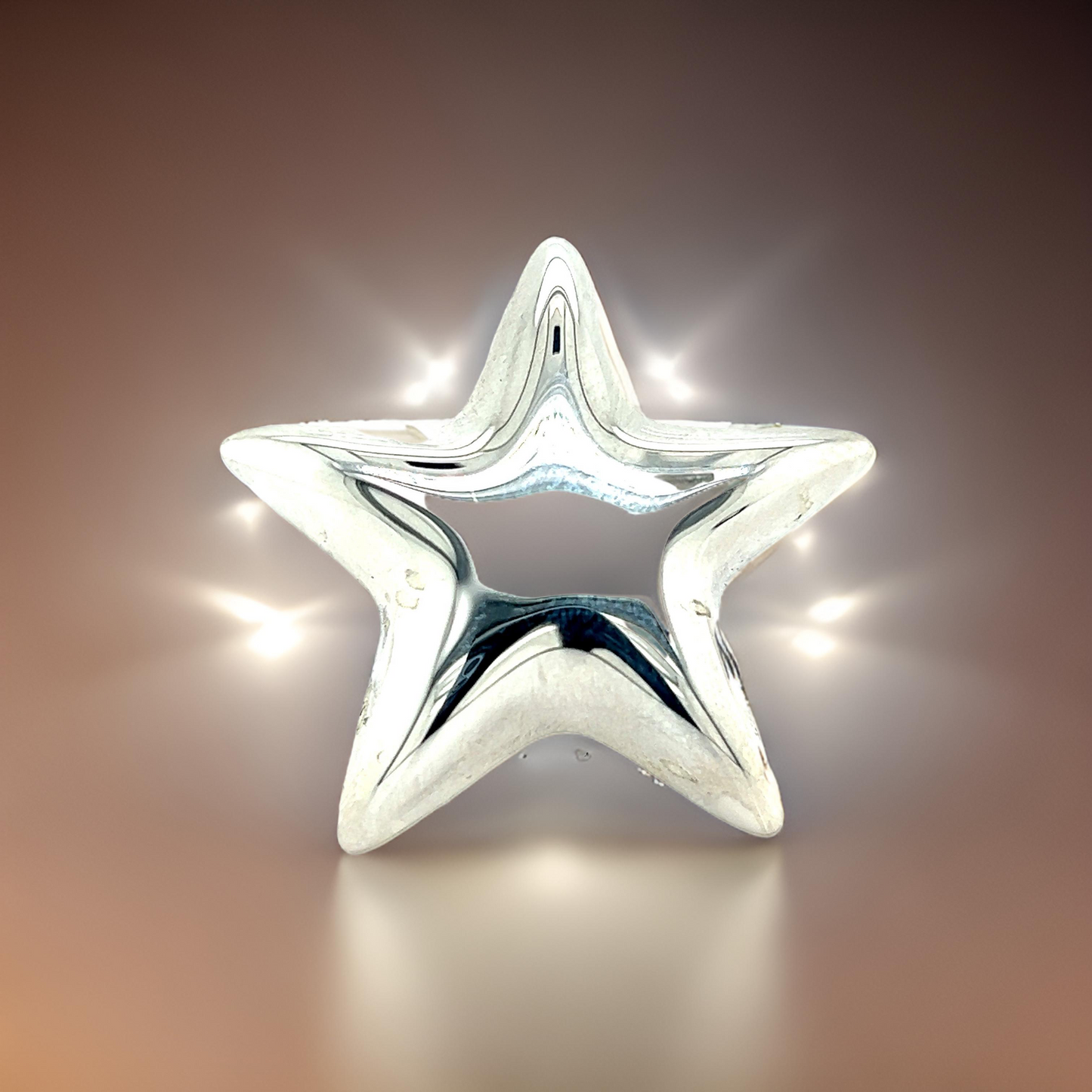 Tiffany & Co Authentic Estate Puffed Star Brooch Silver TIF389