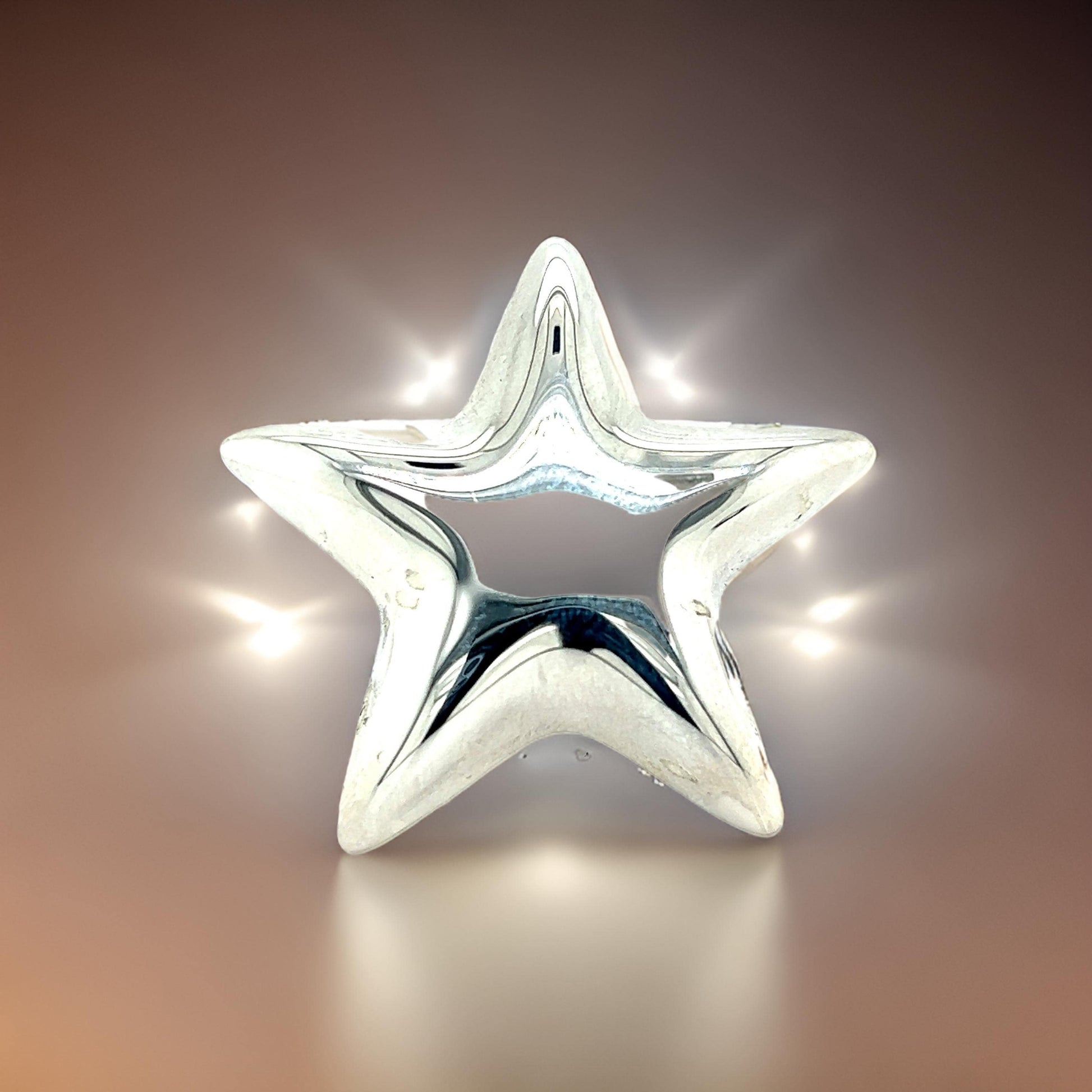 Tiffany & Co Estate Puffed Star Brooch Sterling Silver TIF740