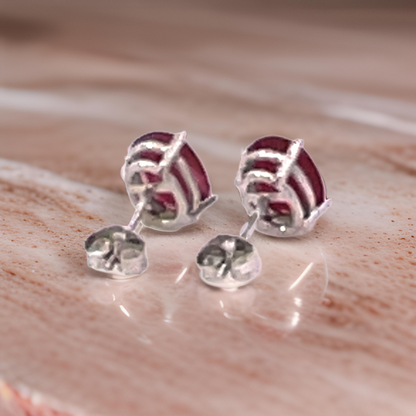 Natural Ruby Stud Earrings 14k White Gold 2.50 TCW Certified $1,340 311041