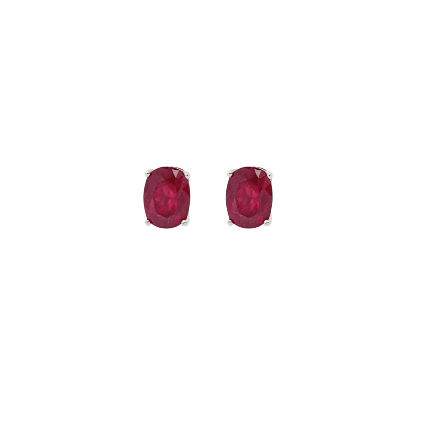 Natural Ruby Stud Earrings 14k White Gold 2.50 TCW Certified $1,340 311041