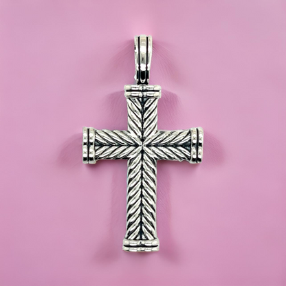 David Yurman Authentic Estate Chevron Silver Cross Pendant DY518