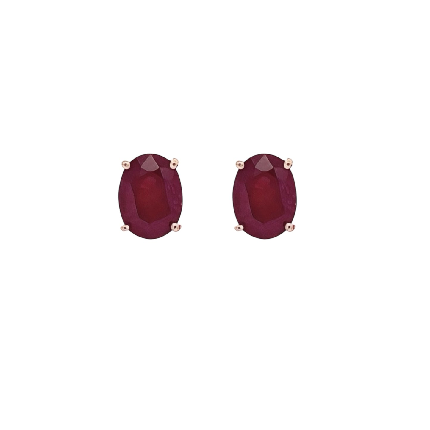 Natural Ruby Stud Earrings 14k White Gold 3.0 TCW Certified $1,390 311042