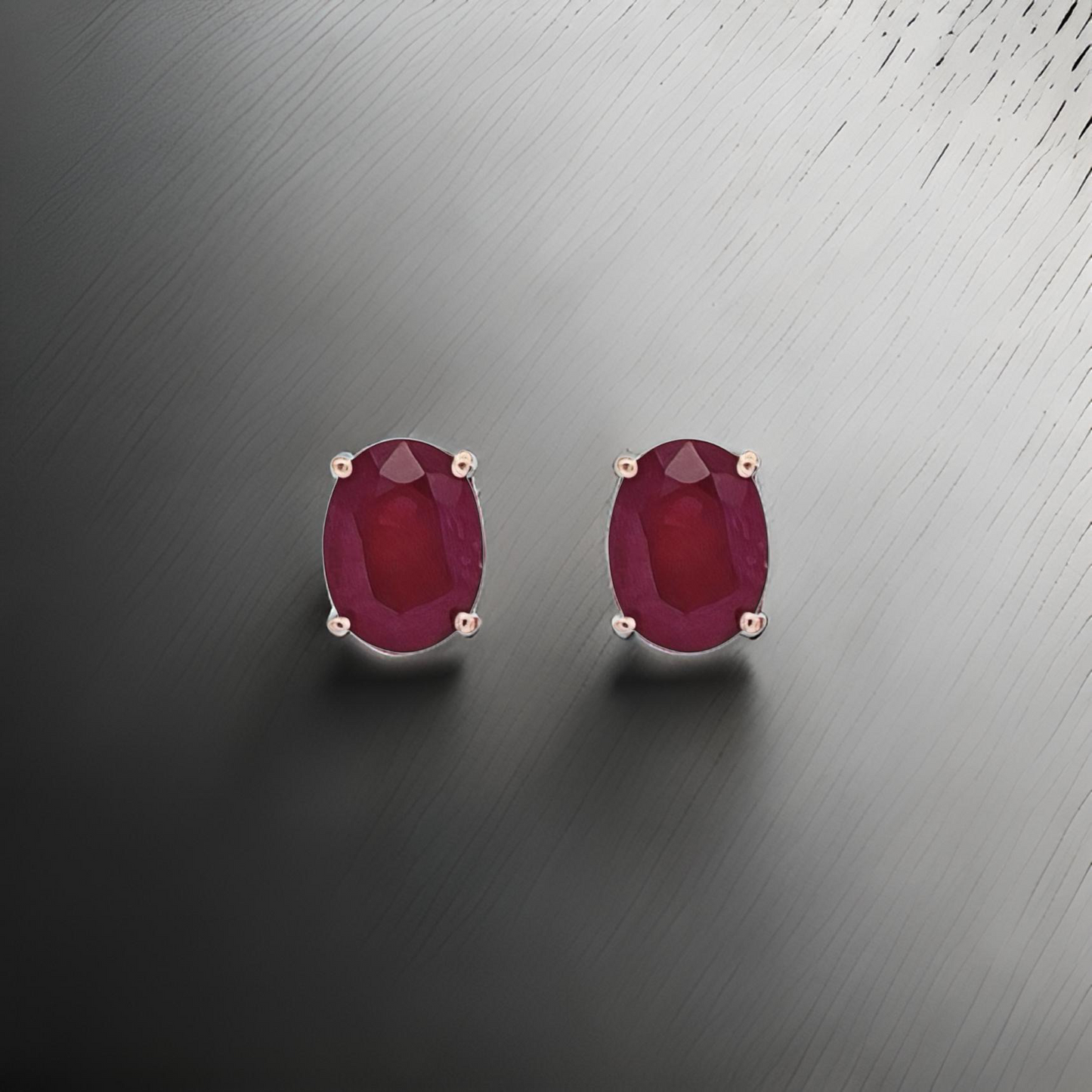 Natural Ruby Stud Earrings 14k White Gold 3.0 TCW Certified $1,390 311042