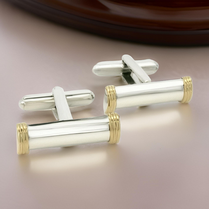 Tiffany & Co Estate Cufflinks 18k Gold Sterling Silver TIF669