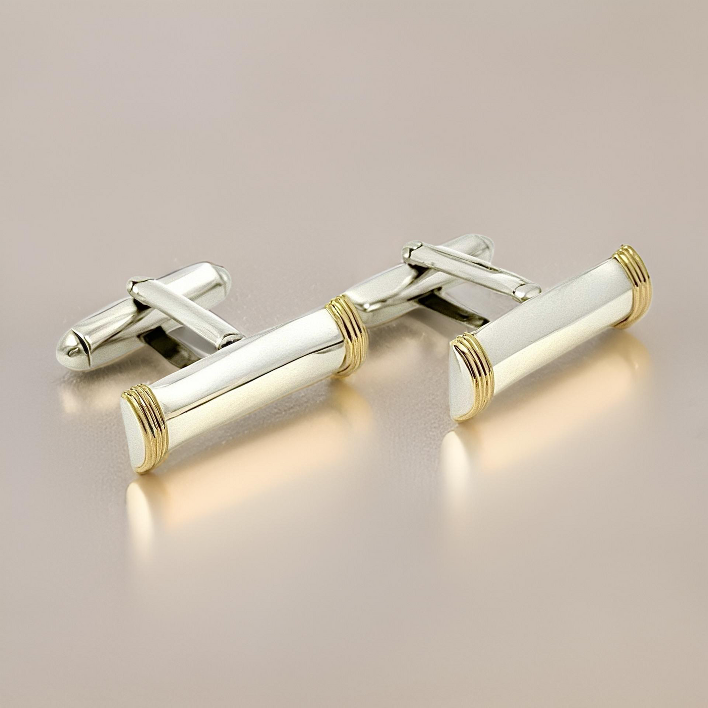 Tiffany & Co Estate Cufflinks 18k Gold Sterling Silver TIF669