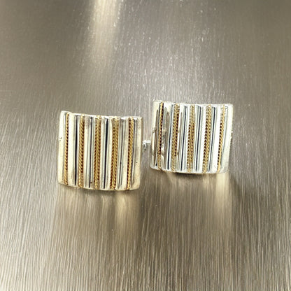 Tiffany & Co Estate Cufflinks 18k Gold + Sterling Silver TIF331
