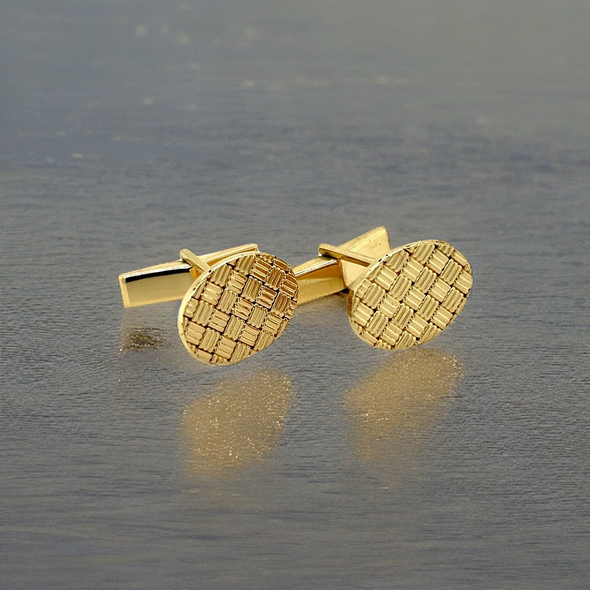 Tiffany & Co Estate Cufflinks 14k Y Gold TIF334 - Certified Fine Jewelry