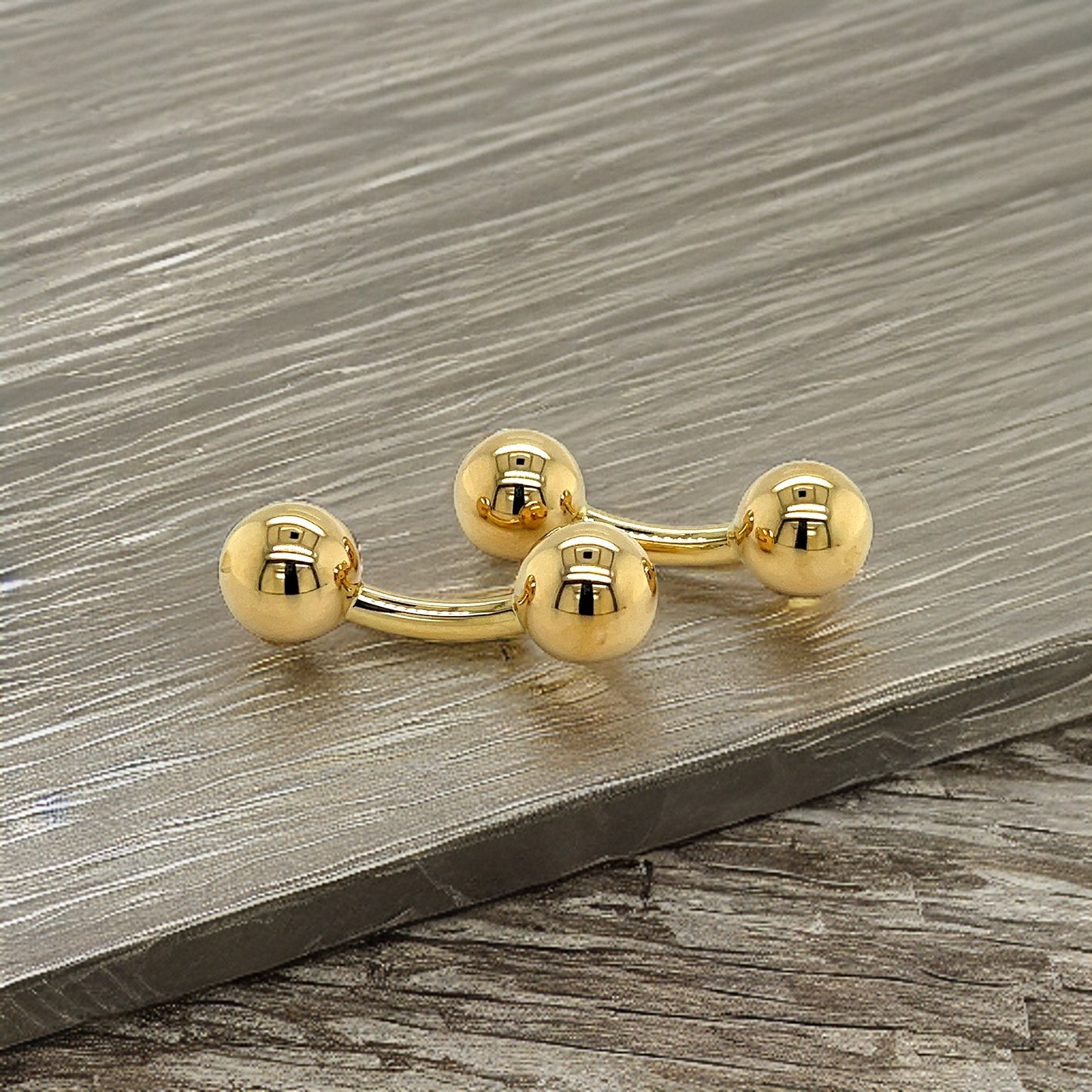 Tiffany & Co Estate Barbell Cufflinks 14k Y Gold TIF340 - Certified Fine Jewelry
