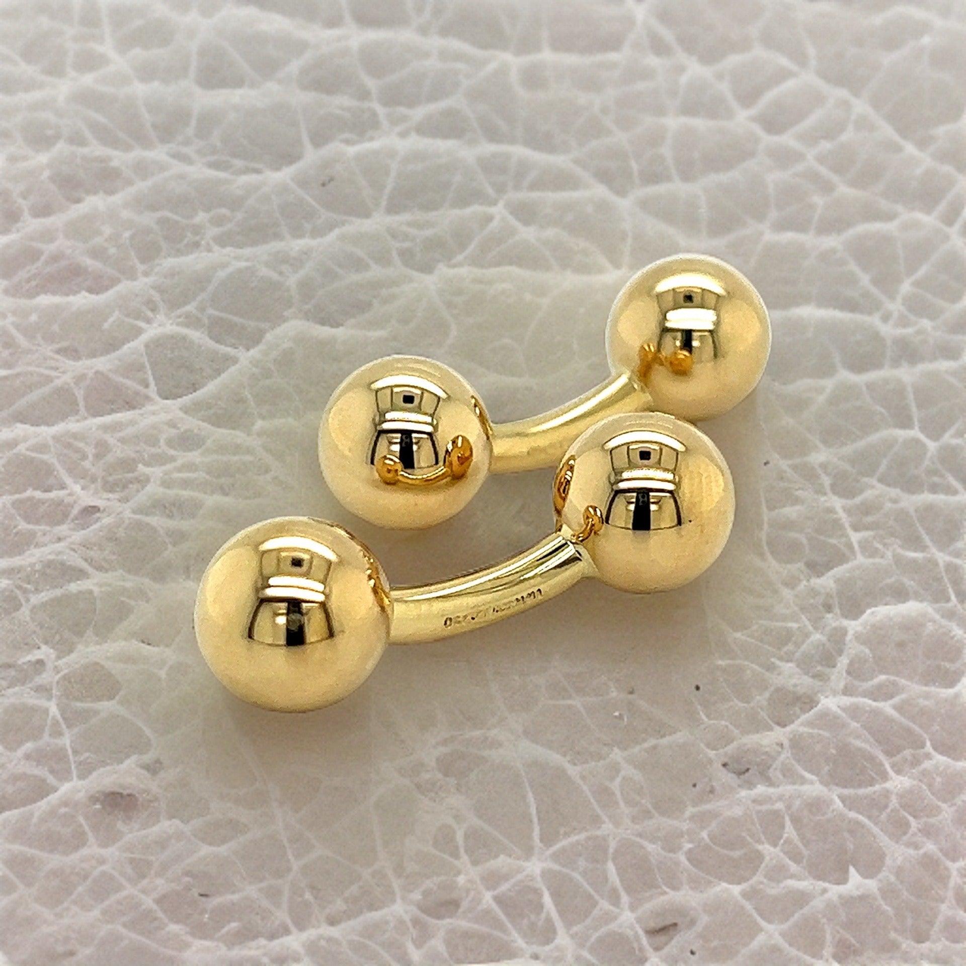 Tiffany & Co Estate Barbell Cufflinks 14k Y Gold TIF340 - Certified Fine Jewelry