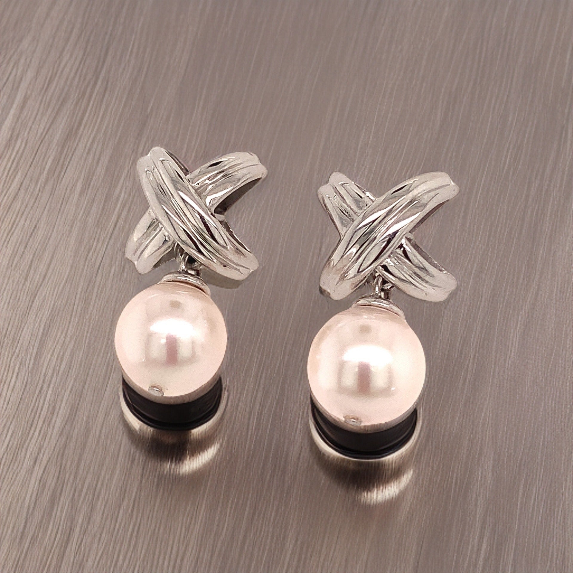 Akoya Pearl Dangle Earrings 14k Gold 8.25 mm 0.75" Certified $1,290 112992 - Certified Fine Jewelry