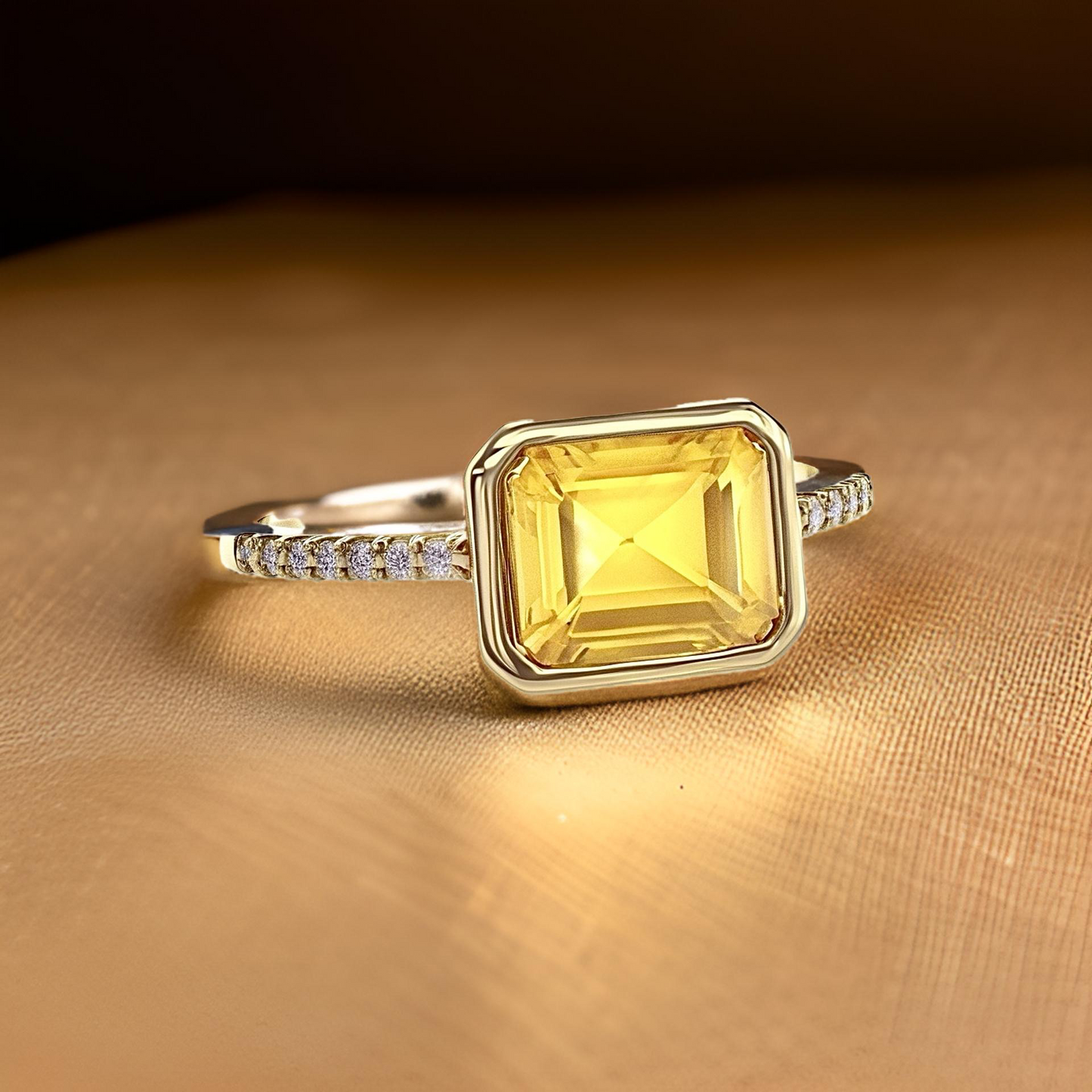 Natural Citrine Diamond Ring 6.5 14k Yellow Gold 2.45 TCW Certified $2,650 221295