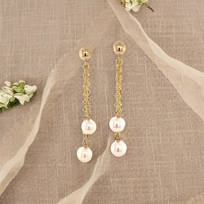 Akoya Pearl Earrings 14 KT Gold 6.37 mm Certified $890 013384 - Certified Fine Jewelry